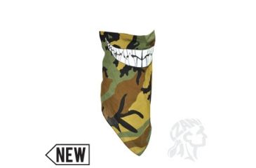 Image of Zan Headgear 3-IN-1 Bandanna, Cotton, Glow in the Dark, Camo with Teeth BV072G