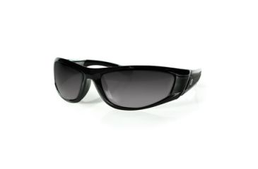 Image of Zan Headgear Iowa Sunglass, Shiny Black Frame, Smoked Lenses EZIA01