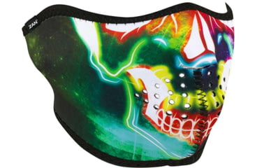 Image of Zan Headgear Neoprene Half Face Mask, Electric Skull - WNFM098H