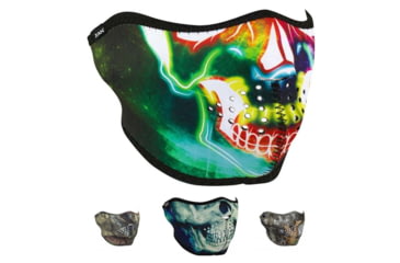 Image of Zan Headgear Neoprene Half Face Mask, Electric Skull, Mossy Oak Break-Up Country, Paint Skull, Realtree Edge