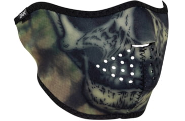 Image of Zan Headgear Neoprene Half Face Mask, Woodland Tie Dye Skull - WNFM611H