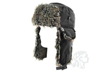 Image of Zan Headgear Trooper Hat with Grey Fur, Black WTH114