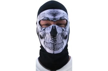 Image of Zan Headgear Coolmax Balaclava, Extreme B&amp;W Skull WBC002NFME