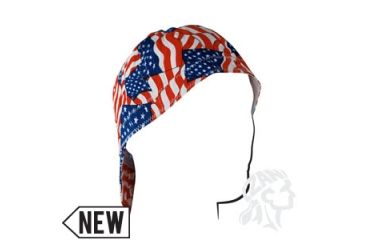 Image of Zan Headgear Welders Cap, Cotton, Wavy American Flag, Size 7.25 CPW265M