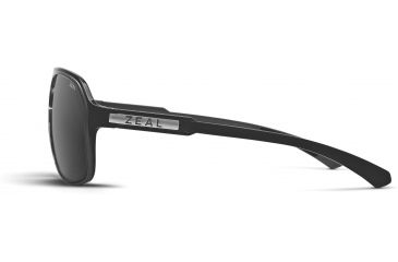 Image of Zeal Optics Sawyer Mens Sunglasses, Black Gloss Frame and Polarized Dark Grey Lens 10419