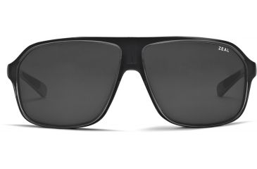 Image of Zeal Optics Sawyer Mens Sunglasses, Black Gloss Frame and Polarized Dark Grey Lens 10419