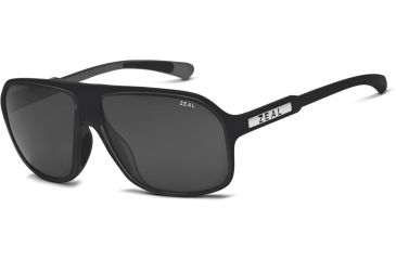 Image of Zeal Optics Sawyer Mens Sunglasses, Black Gloss Frame and Polarized Dark Grey Lens 10419