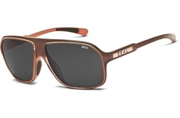 Image of Zeal Optics Sawyer Mens Sunglasses, Carmel Gloss Frame and Polarized Dark Grey Lens 10417
