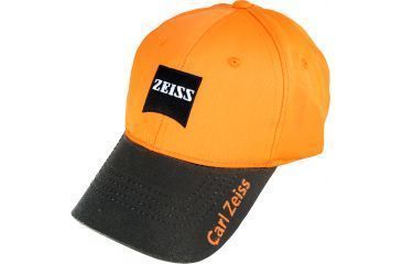 Image of Zeiss Gear Hat With Black Zeiss Logo, Blaze Orange and Brown