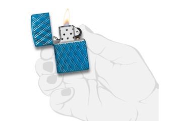 Image of Zippo Armor High Polish Diamonds Lighter w/ Click, Blue, One Size, 29964