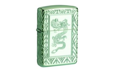 Image of Zippo Armor High Polish Elegant Dragon Lighter w/ Click, Green, One Size, 49054