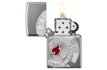 Image of Zippo Armor Poker Chip Design Lighter w/ Click, Silver, One Size, 49058