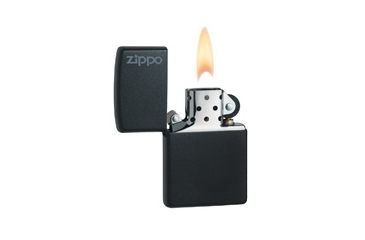 Image of Zippo Classic Style Lighter w/ Zippo Logo, Black Matte 218ZL