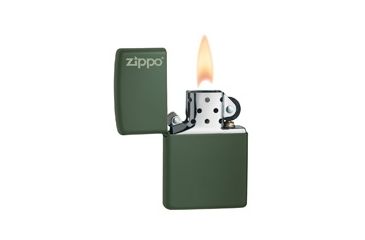 Image of Zippo Classic Style Lighter w/ Zippo Logo, Green Matte 221ZL