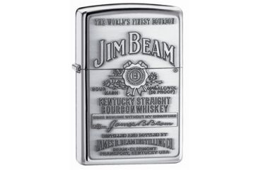 Image of Zippo Jim Beam Classic Style Emblem Lighter, High Polish Chrome 250JB928