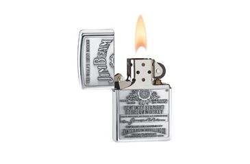 Image of Zippo Jim Beam Classic Style Emblem Lighter, High Polish Chrome 250JB928