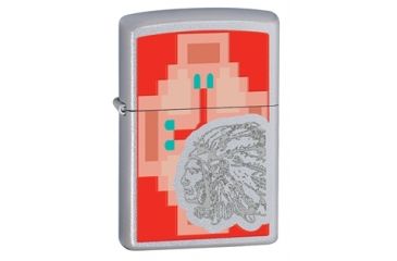 Image of Zippo Indian Chief Classic Style Lighter, Satin Chrome 28068