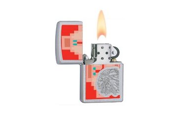 Image of Zippo Indian Chief Classic Style Lighter, Satin Chrome 28068