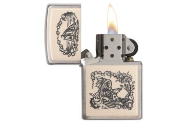 Image of Zippo Ivory Scrimshaw Liberty Eagle Chrome Pocket Lighter, 29517