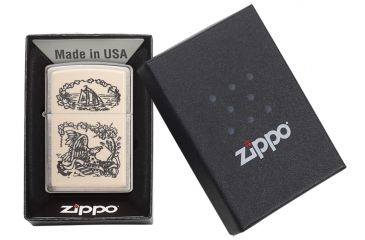 Image of Zippo Ivory Scrimshaw Liberty Eagle Chrome Pocket Lighter, 29517