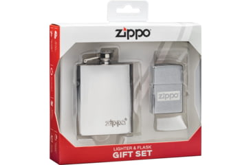 Image of Zippo Lighter and Flask Gift Set, 2.25 x 1.44, 49358