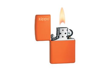 Image of Zippo Classic Style Lighter w/ Zippo Logo, Orange Matte 231ZL