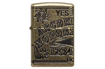 Image of Zippo Ouijia Board Pocket Lighter, Antique Brass Armor, 49001