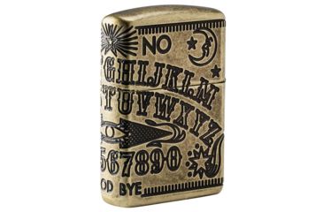 Image of Zippo Ouijia Board Pocket Lighter, Antique Brass Armor, 49001