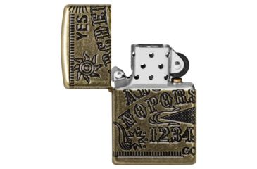Image of Zippo Ouijia Board Pocket Lighter, Antique Brass Armor, 49001