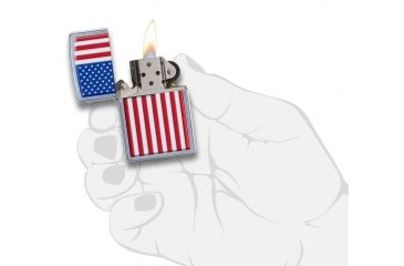 Image of Zippo Patriotic Street Chrome Pocket Lighter 29722