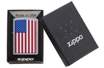 Image of Zippo Patriotic Street Chrome Pocket Lighter 29722