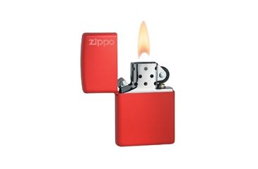 Image of Zippo Classic Style Lighter w/ Zippo Logo, Red Matte 233ZL