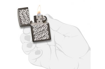 Image of Zippo Script Black Ice Pocket Lighter, 29631