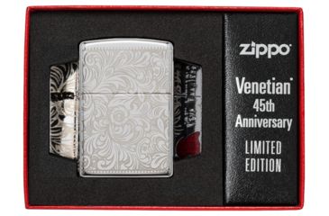 Image of Zippo Venetian 45th AnniversaryLighter w/ Click, Silver, One Size, 49053