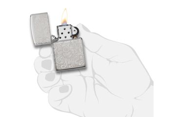 Image of Zippo Venetian 45th AnniversaryLighter w/ Click, Silver, One Size, 49053