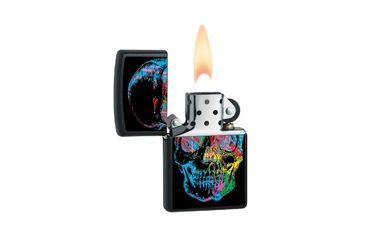 Image of Zippo Skull Classic Style Lighter, Black Matte 28042