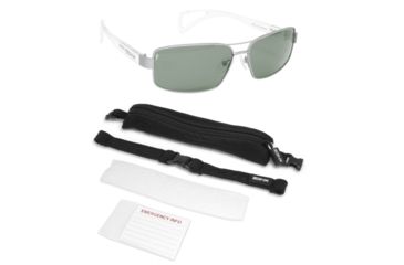 Image of Zoinx Wrap Polarized Sunglasses - Mens, Silver Aviator, Green Lens 4010452