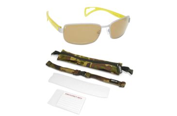 Image of Zoinx Wrap Polarized Sunglasses - Mens, Silver Frame, Amber Lens 4010450