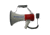 AmpliVox Mity Meg Plus Rechargeable 25 Watt Dynamic Megaphone w/Microphone, Red, White, S602MR