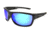 Angler Eyes Bullhead Sunglasses, Matte Black Frame, Smoke Polarized with Blue Mirror Flash Lens, Polarized, 10222157.FGX