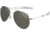 AO Flight Gear General Sunglasses, Bayonet, Silver Frame, True Color Gray Glass Lens