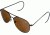 AO Flight Gear General Sunglasses, Comfort Cable, Black Frame, Amber Glass Lens, 52mm, 30641