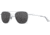 AO Original Pilot 2 Sunglasses, Silver Frame, Gray Glass Lens, Standard Temple, 55-20-145, OP-255STCLGYG