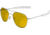 AO Original Pilot Sunglasses, Bayonet, Matte Chrome Frame, Yellow Lens, Polarized, 52mm, 30225