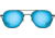 AO Original Pilot Sunglasses, Black Frame, 52 mm SunFlash Blue Mirror AOLite Nylon Lenses, Bayonet Temple,738921564768
