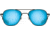 AO Original Pilot Sunglasses, Black Frame, 57 mm SunFlash Blue Mirror AOLite Nylon Lenses, Bayonet Temple, Polarized, 738921564874