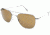 AO Original Pilot Sunglasses, Matte Chrome, Wire Spatula, HC Amber Poly Lens, 55mm, Polarized MC-PHCAP-WS-55