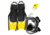 Body Glove Aire Free Breath Mask/Snorkel/Fins Complete Set - Black BA5F0223, S/M, Black, 21050SET-Black-S/M