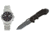 Boker USA Kalashnikov Libertad 2 Waterproof Watch, Chrono Silver &amp; FREE Kalashnikov 10 Tanto Folding Knife 09KAL501-KIT1