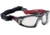 Bolle Rush+ Assembled Safety Glasses, Black Red Frame, Clear Lens, 40252